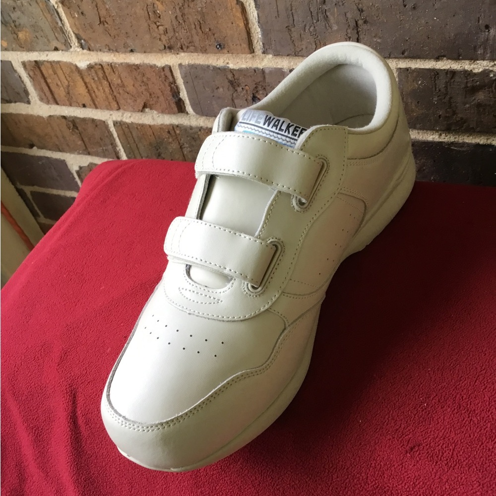 White Leather Velcro Slip-On Loafers